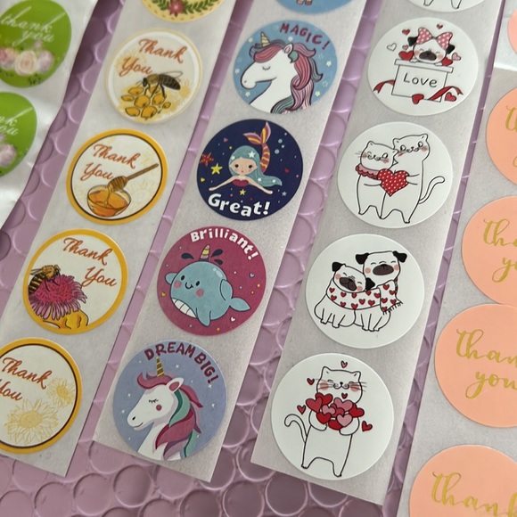 3/15$ 60 pcs Mixed Designs Thank You Stickers - Picture 7 of 12